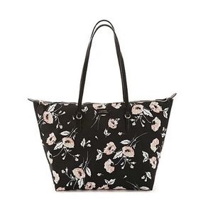 Ralph Lauren Chadwick Large Nylon Canvas Tote, Black Multi Floral